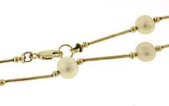 Elegant 14kt YG Fresh Water Pearl Station Necklace