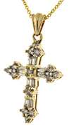 Strong Baguette & RBC Diamond Cross Necklace