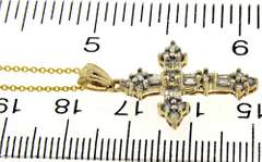 Strong Baguette & RBC Diamond Cross Necklace