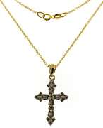 Strong Baguette & RBC Diamond Cross Necklace