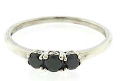 Sterling Silver Black Diamond Ring