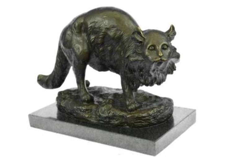 A Persian Cat Bronze Sculpture Figurine