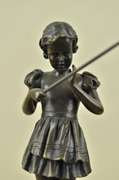 Young Girl Fishing in Lake Bronze Sculpture