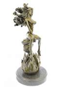 Bronze Sculpture Woman Burst From Flame