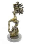Bronze Sculpture Woman Burst From Flame