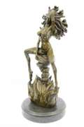 Bronze Sculpture Woman Burst From Flame