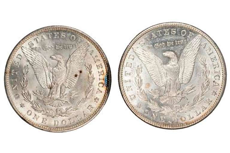 1881 S And 1889 Frosty White BU Morgan Dollars