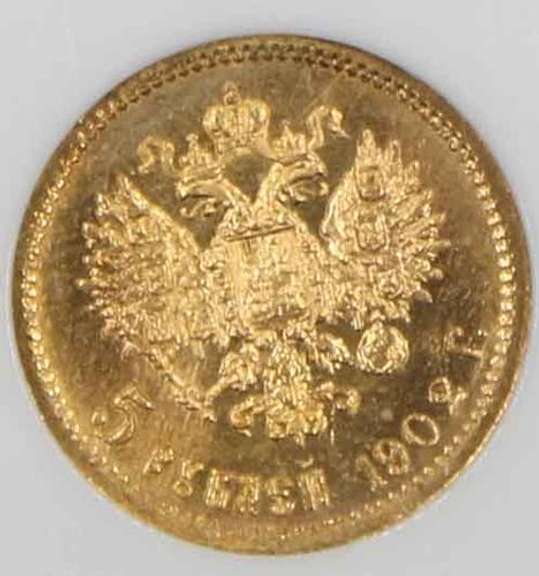 1902 5 Ruble Russia Gold NGC MS65