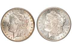 1881 S And 1889 Frosty White BU Morgan Dollars