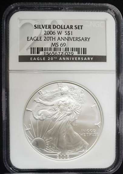 2006 W Certified Silver Eagle NGC MS69 20th Aniv.