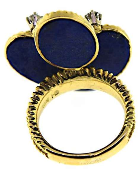 Beautiful 18kt Lapis and Diamond Ring