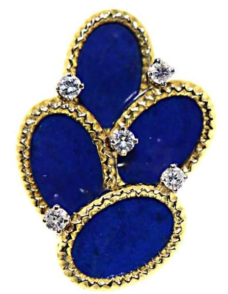 Beautiful 18kt Lapis and Diamond Ring