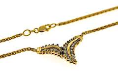 Dazzling 1ctw Diamond V Yellow Gold Necklace