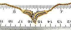Dazzling 1ctw Diamond V Yellow Gold Necklace