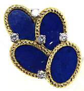Beautiful 18kt Lapis and Diamond Ring