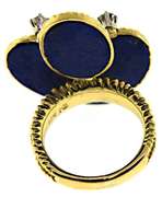 Beautiful 18kt Lapis and Diamond Ring