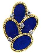 Beautiful 18kt Lapis and Diamond Ring