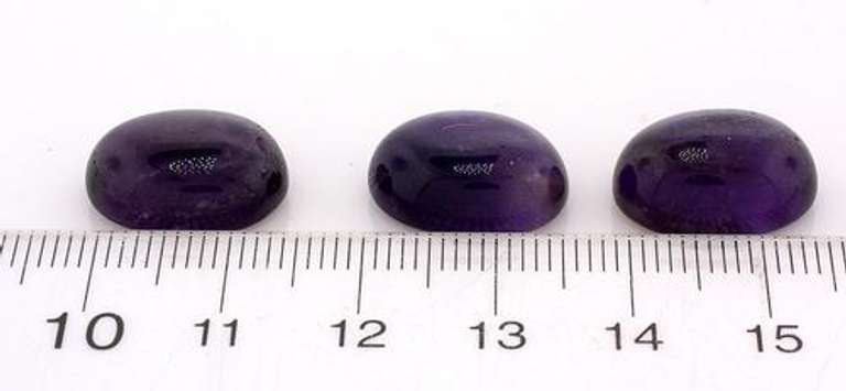 Set of 3 Beautiful Oval Cabochon Natural Amethysts