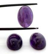 Set of 3 Beautiful Oval Cabochon Natural Amethysts
