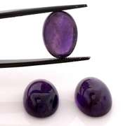 Set of 3 Beautiful Oval Cabochon Natural Amethysts
