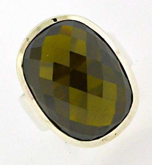 925 Sterling Silver Green Stone Ring