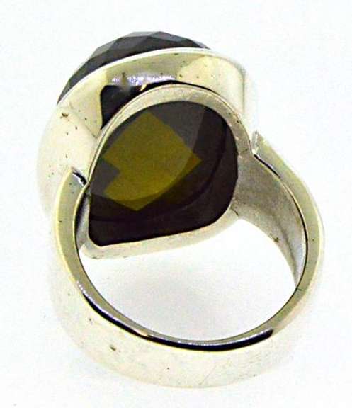 925 Sterling Silver Green Stone Ring