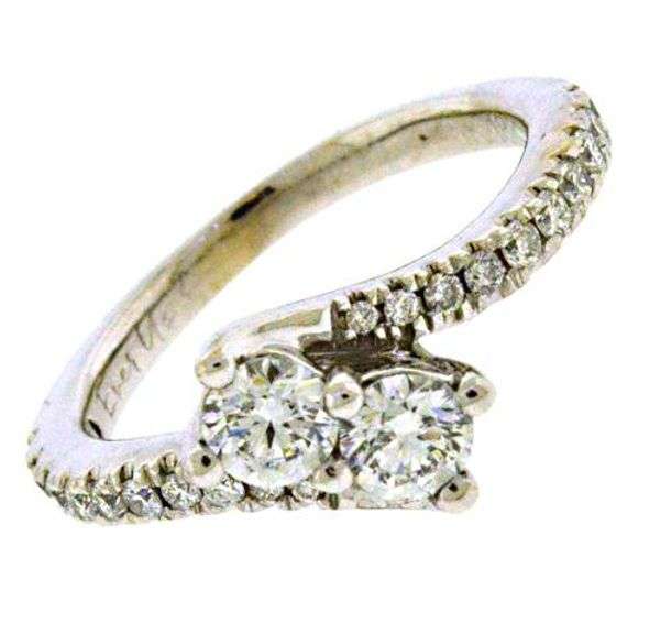Stunning .75ctw Bypass Diamond White Gold Ring