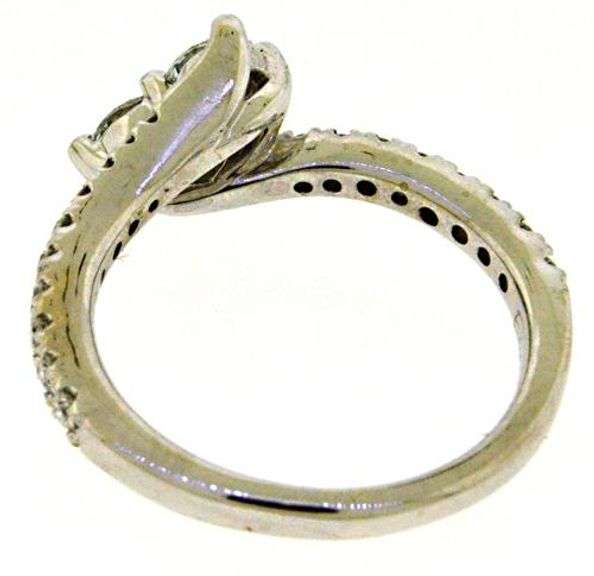 Stunning .75ctw Bypass Diamond White Gold Ring