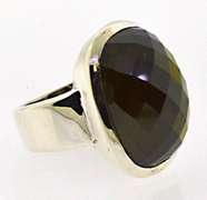 925 Sterling Silver Green Stone Ring