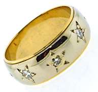 Whimsical 14kt YG Gents' Star Diamond Ring
