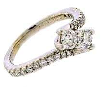 Stunning .75ctw Bypass Diamond White Gold Ring