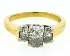 Stunning Yellow Gold Diamond Oval Ring