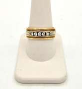 14K WHITE AND YELLOW GOLD DIAMOND RING.