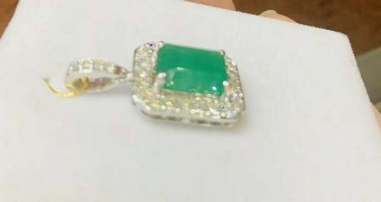 18kt Gold, Emerald, & Diamond Pendant