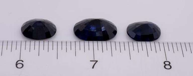 Delightful Set of Three Oval-Cut Sapphires, 22.56CTW