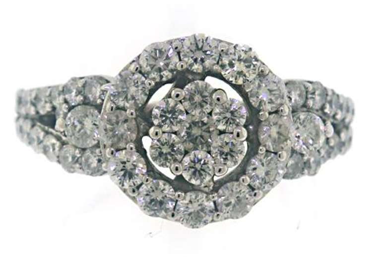 Fancy Diamond Halo Cluster Ring