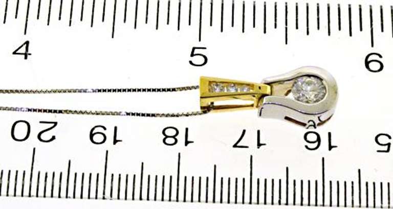 Pretty 14kt Two-Tone Gold Diamond Bezel Set Necklace