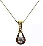 Pretty 14kt Two-Tone Gold Diamond Bezel Set Necklace