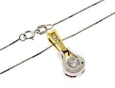 Pretty 14kt Two-Tone Gold Diamond Bezel Set Necklace