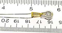 Pretty 14kt Two-Tone Gold Diamond Bezel Set Necklace