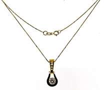 Pretty 14kt Two-Tone Gold Diamond Bezel Set Necklace