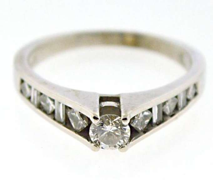 Chic 14kt WG Channel Set Diamond Semi-Mount Ring