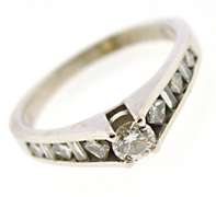 Chic 14kt WG Channel Set Diamond Semi-Mount Ring