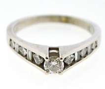 Chic 14kt WG Channel Set Diamond Semi-Mount Ring