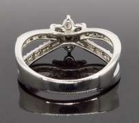 14K White Gold Floral Diamond Ring