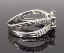 14K White Gold Floral Diamond Ring