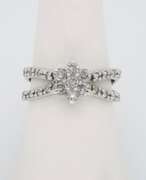 14K White Gold Floral Diamond Ring