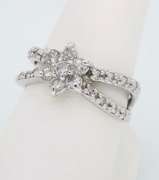 14K White Gold Floral Diamond Ring