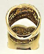 LADIES 14K GOLD WITH WHITE AND CHOCOLATE DIAMONDS.
