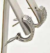 14K WHITE GOLD DIAMOND EARRINGS.